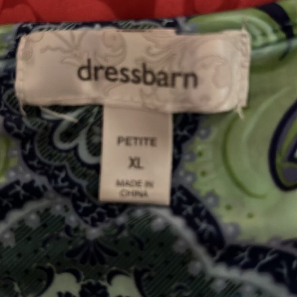 dressbarn Paisley V-Neck Crochet Neck Sleeveless Tunic Top Petite XL - Picture 8 of 10